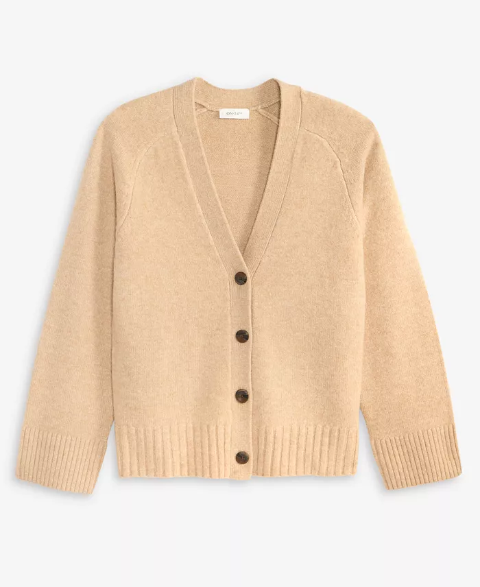 Women's Saddle Sleeve V-Neck Cardigan - thumbnail 3