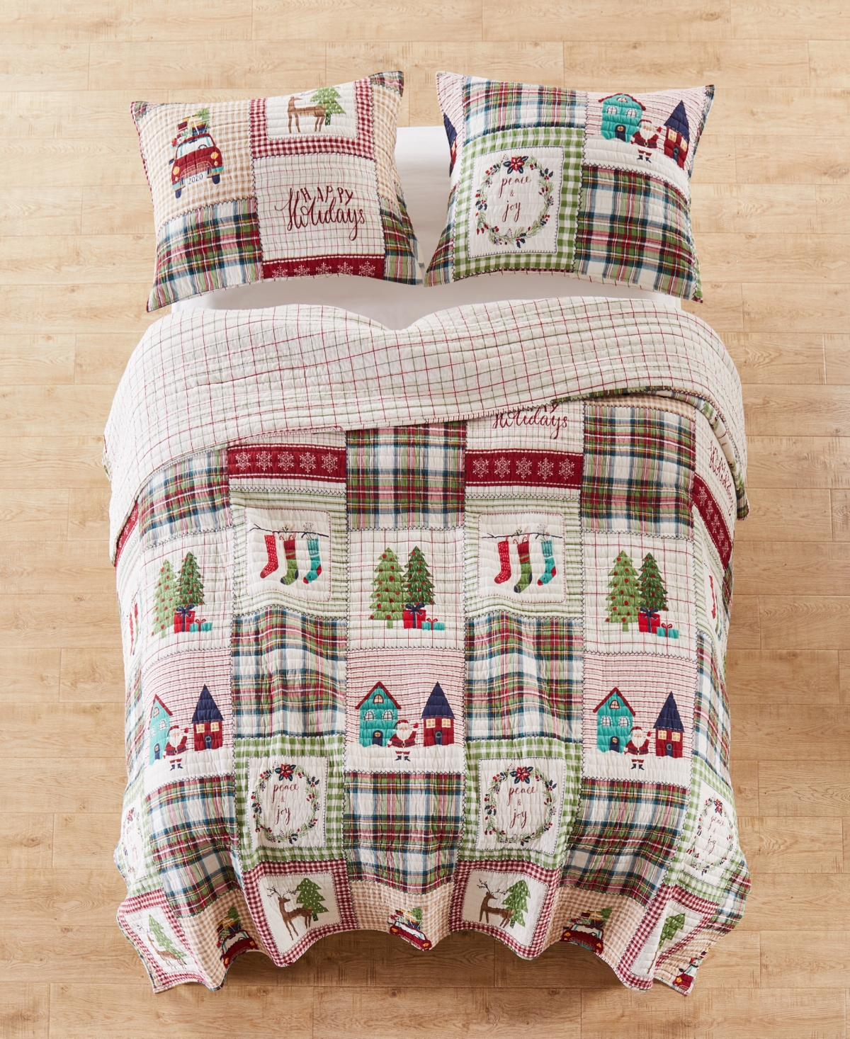 Levtex Home For Christmas Festive Plaid 3-pc. Quilt Set, King In Green