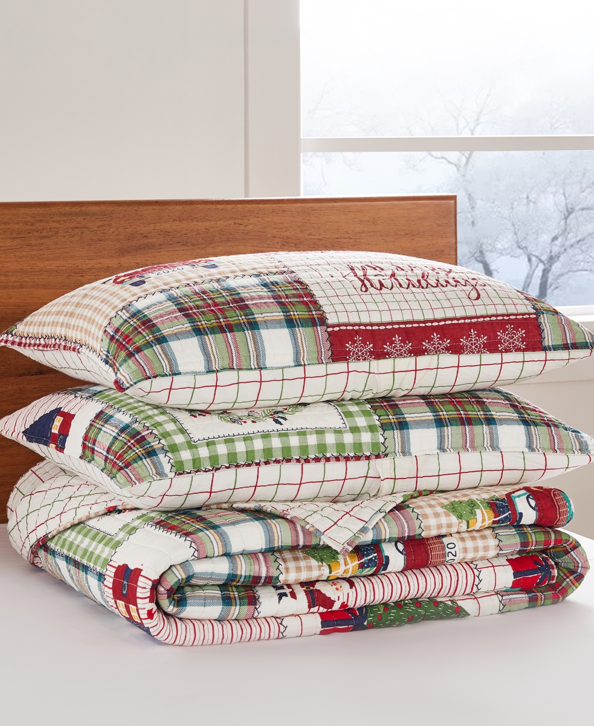 Levtex Home For Christmas Festive Plaid 3-pc. Quilt Set, King In Green