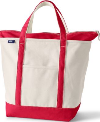 Large 5 Pocket Zip Top Canvas Tote Bag
