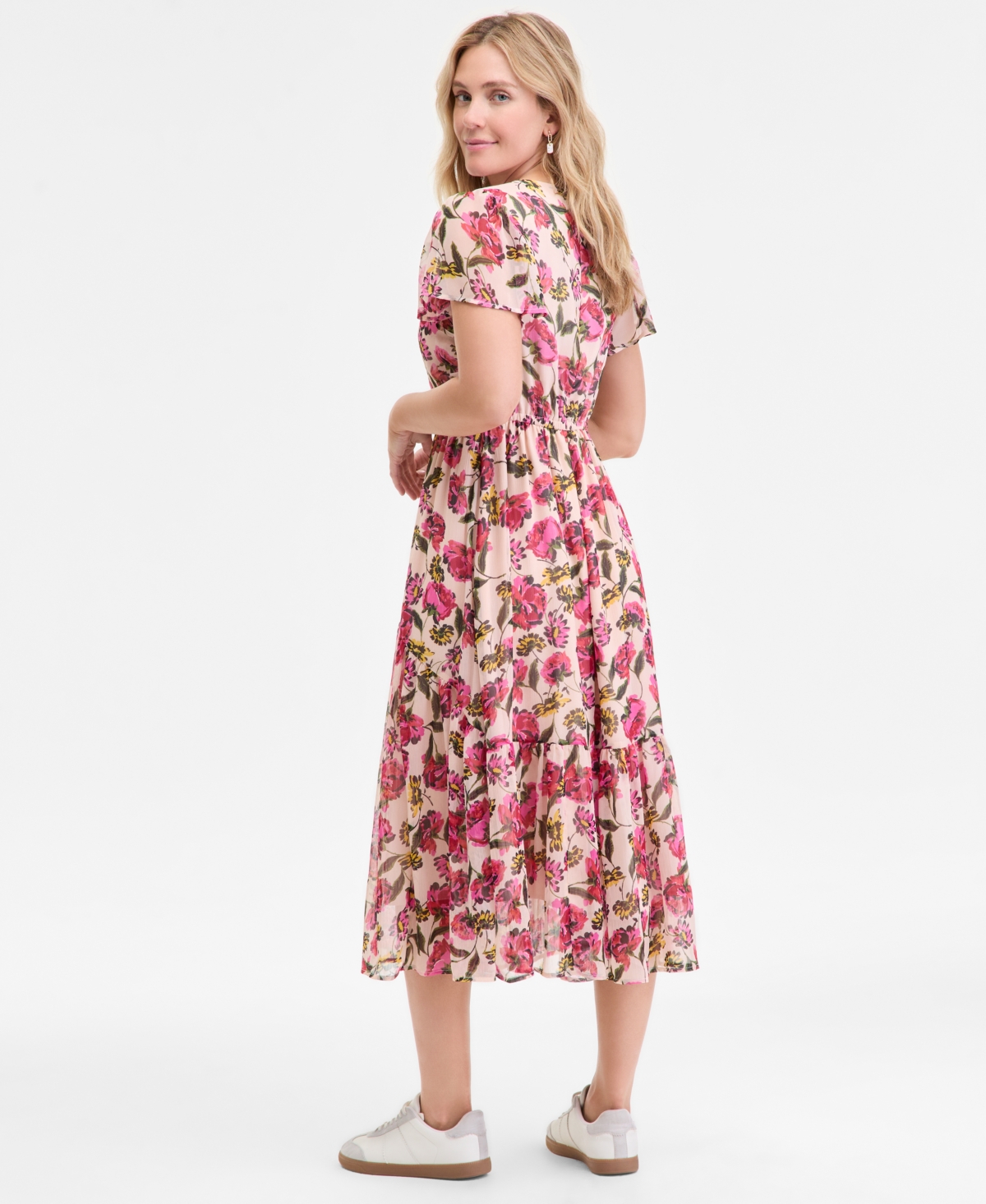On 34th Women's Floral-print Flutter-sleeve Midi Dress, Macy's Exclusive In Multi