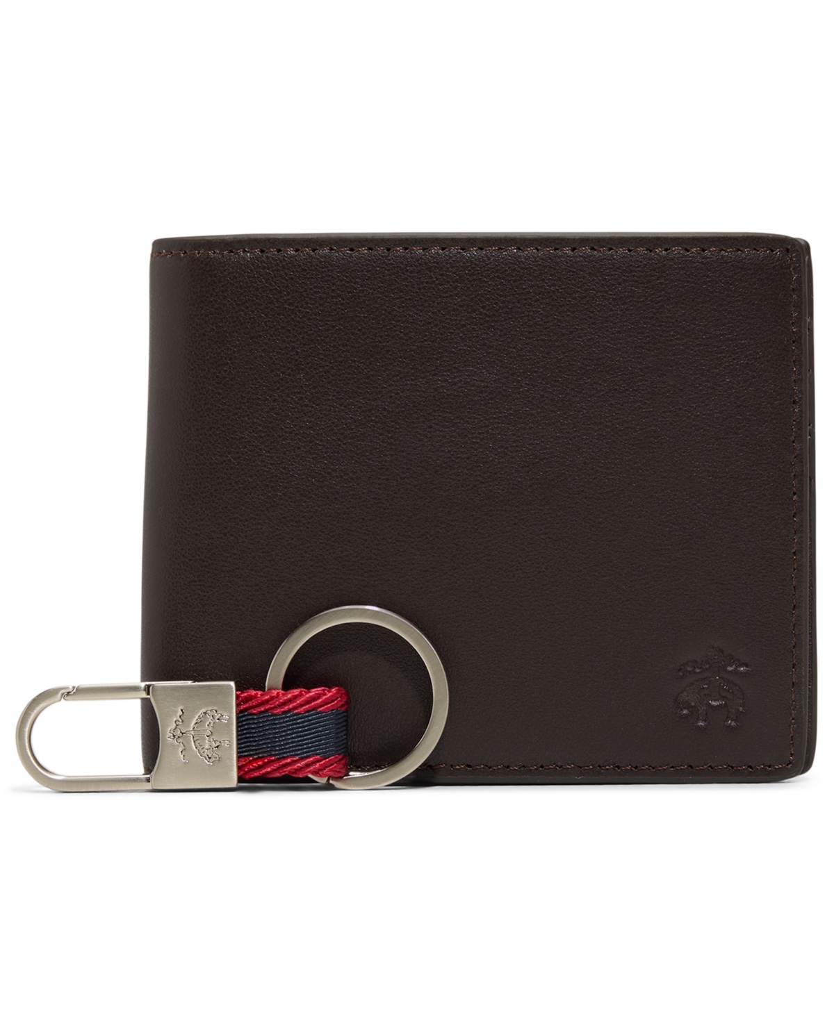 Brooks Brothers Men's Bi-fold Wallet And Keychain Gift Set In Black
