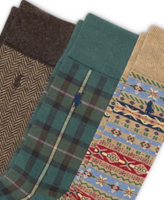 Men's 3-Pack Novelty Pattern Slack Socks