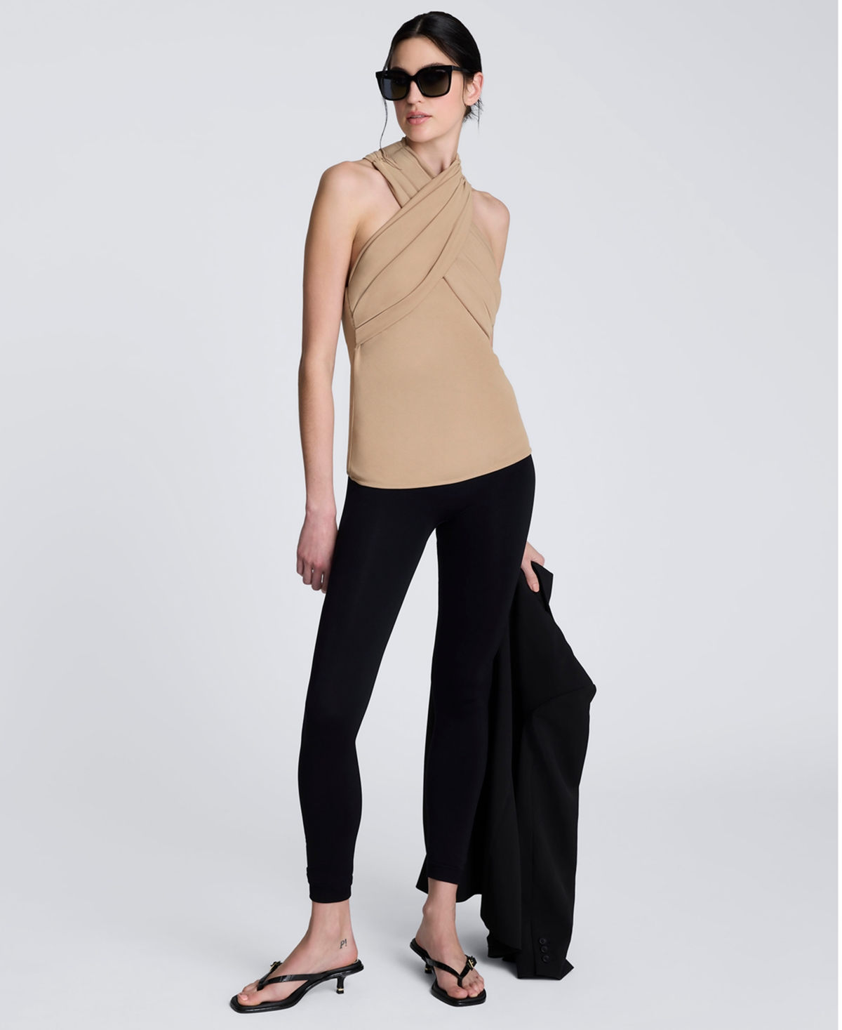 Kenneth Cole Women's Criss Cross Halter Top