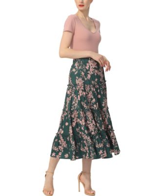 Women's Tiered Midi Skirt