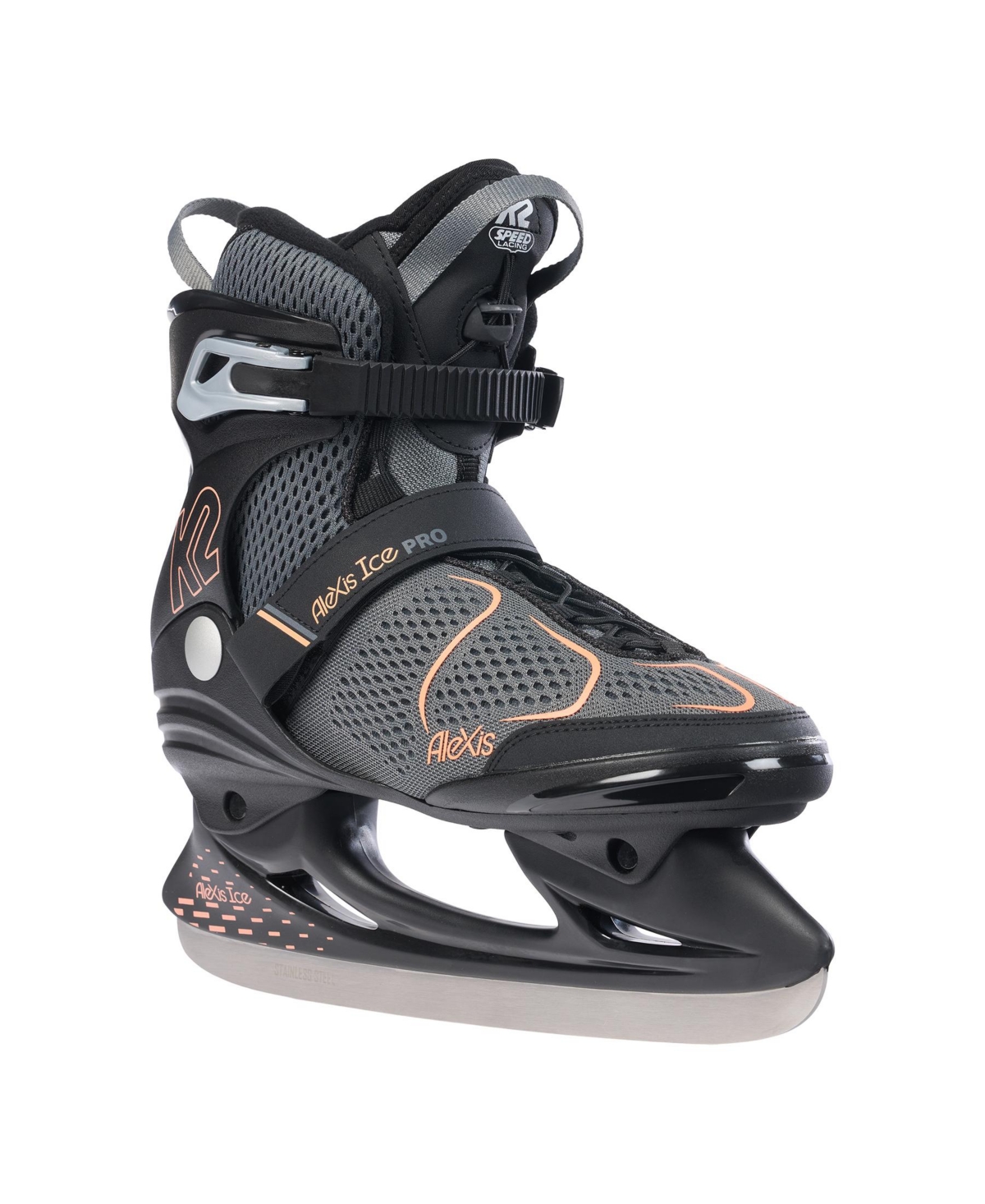 Alexis Ice Pro Womens Ice Skates - Gray/peach