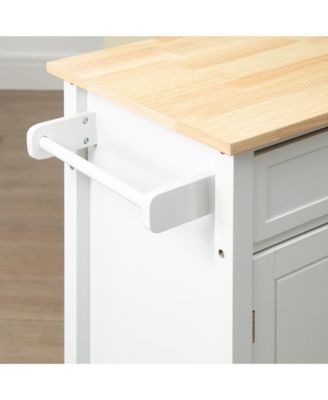 Wooden Kitchen Serving Storage Cart Serving Cabinet with Shelves