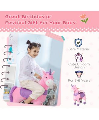 Kids Ride-on Walking Horse with Easy Rolling Wheels,