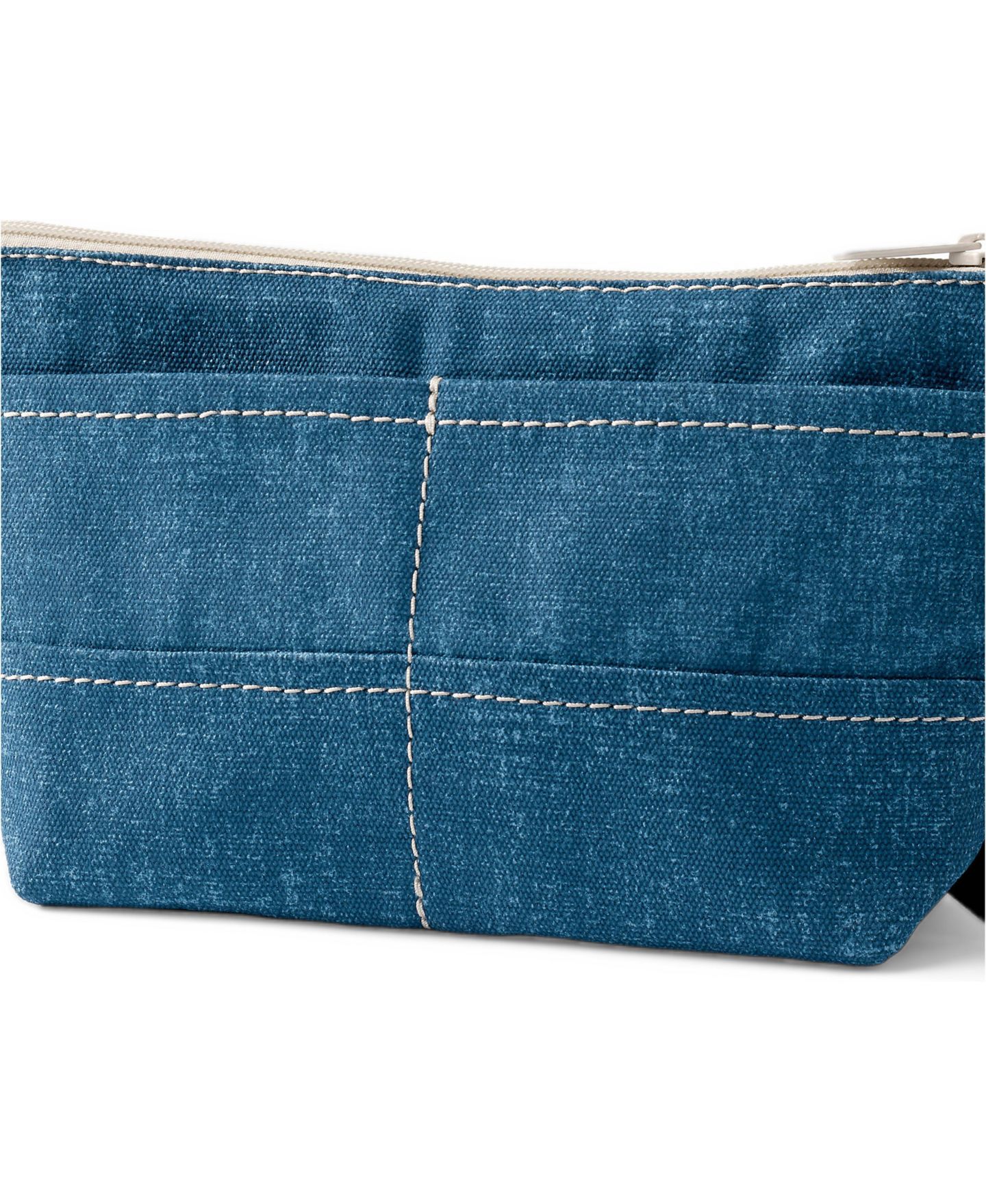 Сумка Lands' End Zipper Canvas Pouch, цвет: Джинсовый синий — фото 3