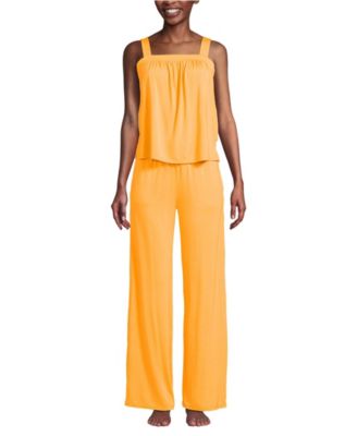 Women's Cooling 2 Piece Pajama Set - Sleeveless Square Neck Top and Pants