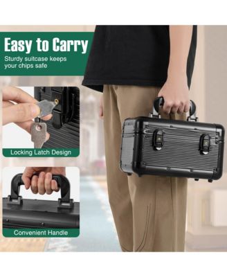 Texas Holdem Poker Chip Set with 600 Pieces Chips 2 Deck of Cards & Dealer Button