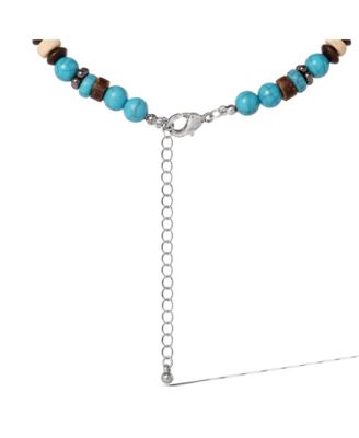 Beaded Layered Necklace in Turquoise and Amber Hues
