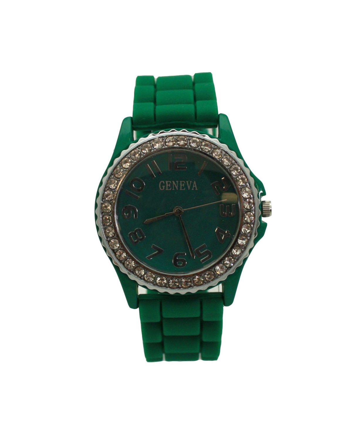 Яркие женские часы Green Every Day с силиконом и стразами