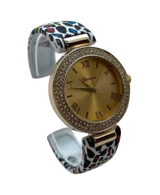 Multi Cheetah Printed Soft Band Bangle Women Watch
