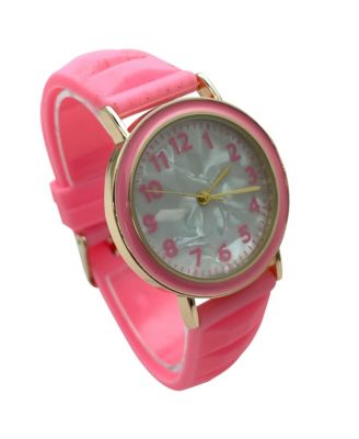 Solid Vibrant Color Everyday Silicone Women Watch, Pink
