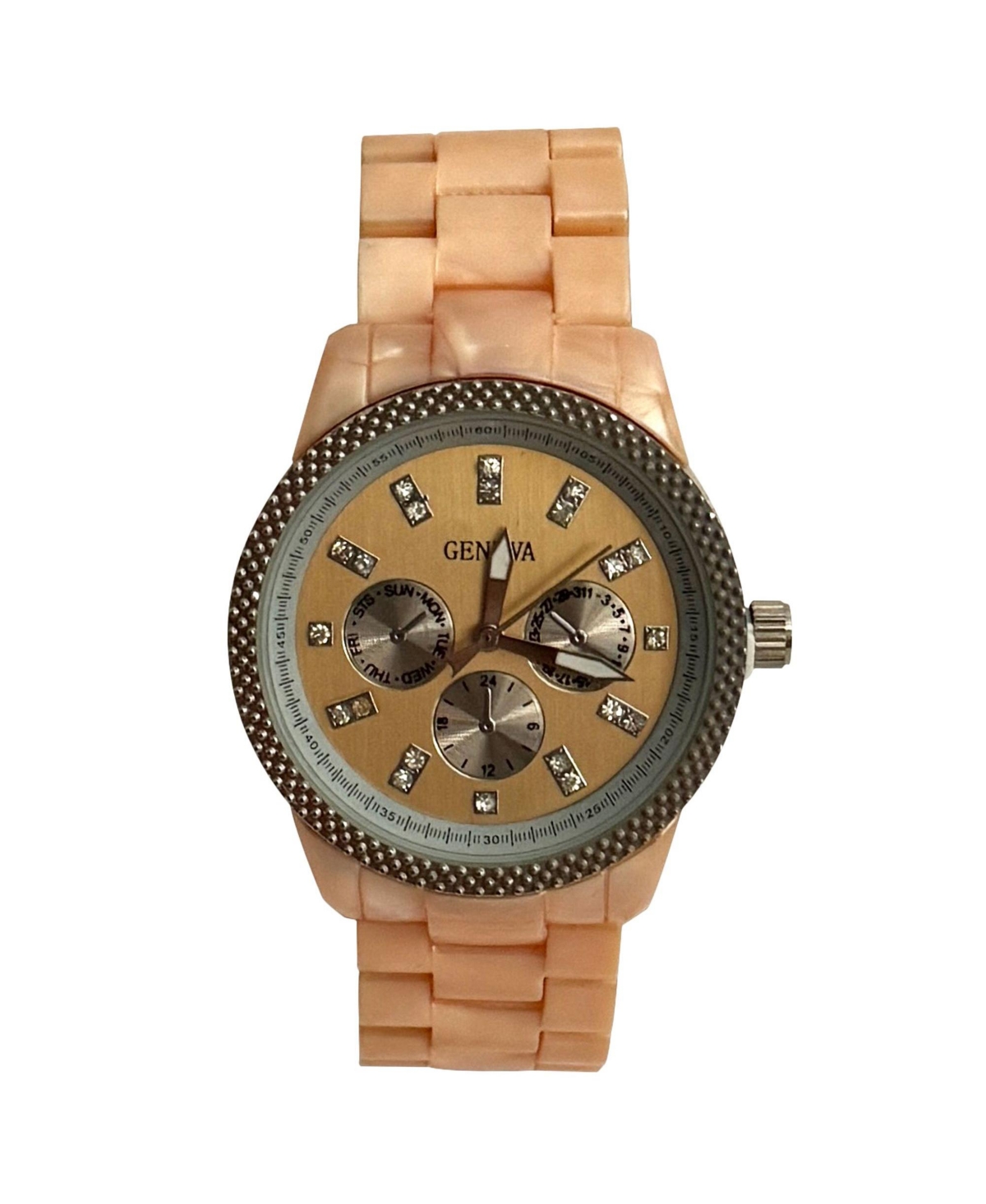 Olivia Pratt Rose Tone Tortoise Acrylic Band Women Watch