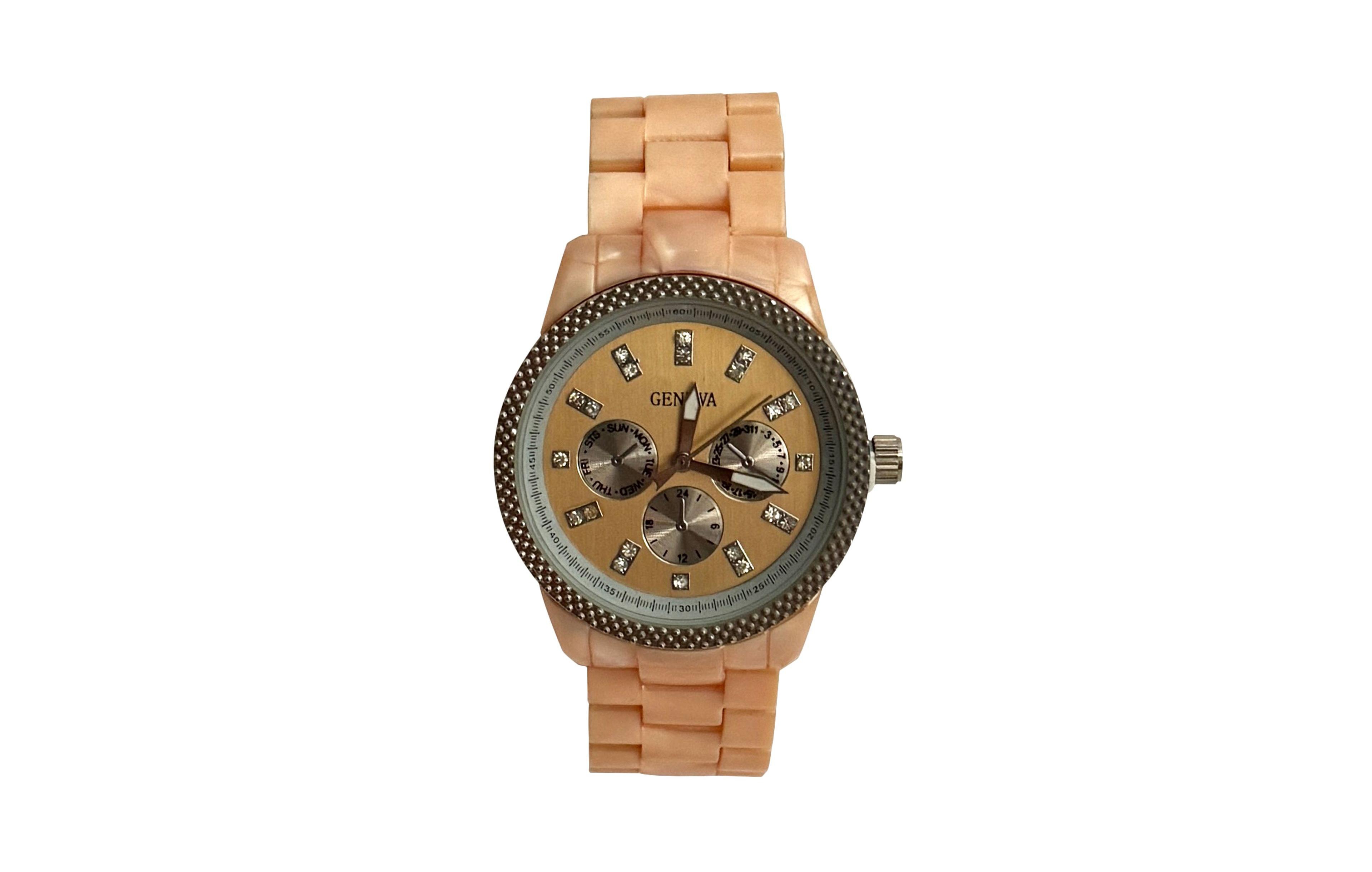 Olivia Pratt Rose Tone Tortoise Acrylic Band Women Watch
