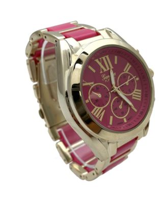 Hot Pink Big Bold Gold and Bright Colors Women Watch