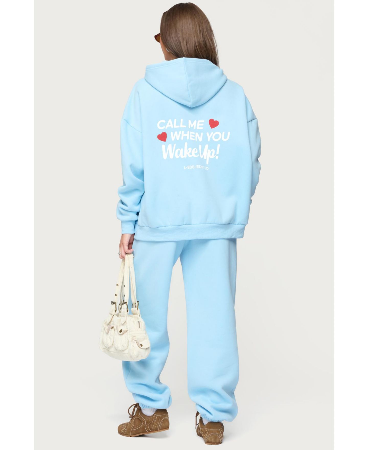 Женские брюки Edikted Call Me Sweatpants, цвет: Светлый синий — фото 5