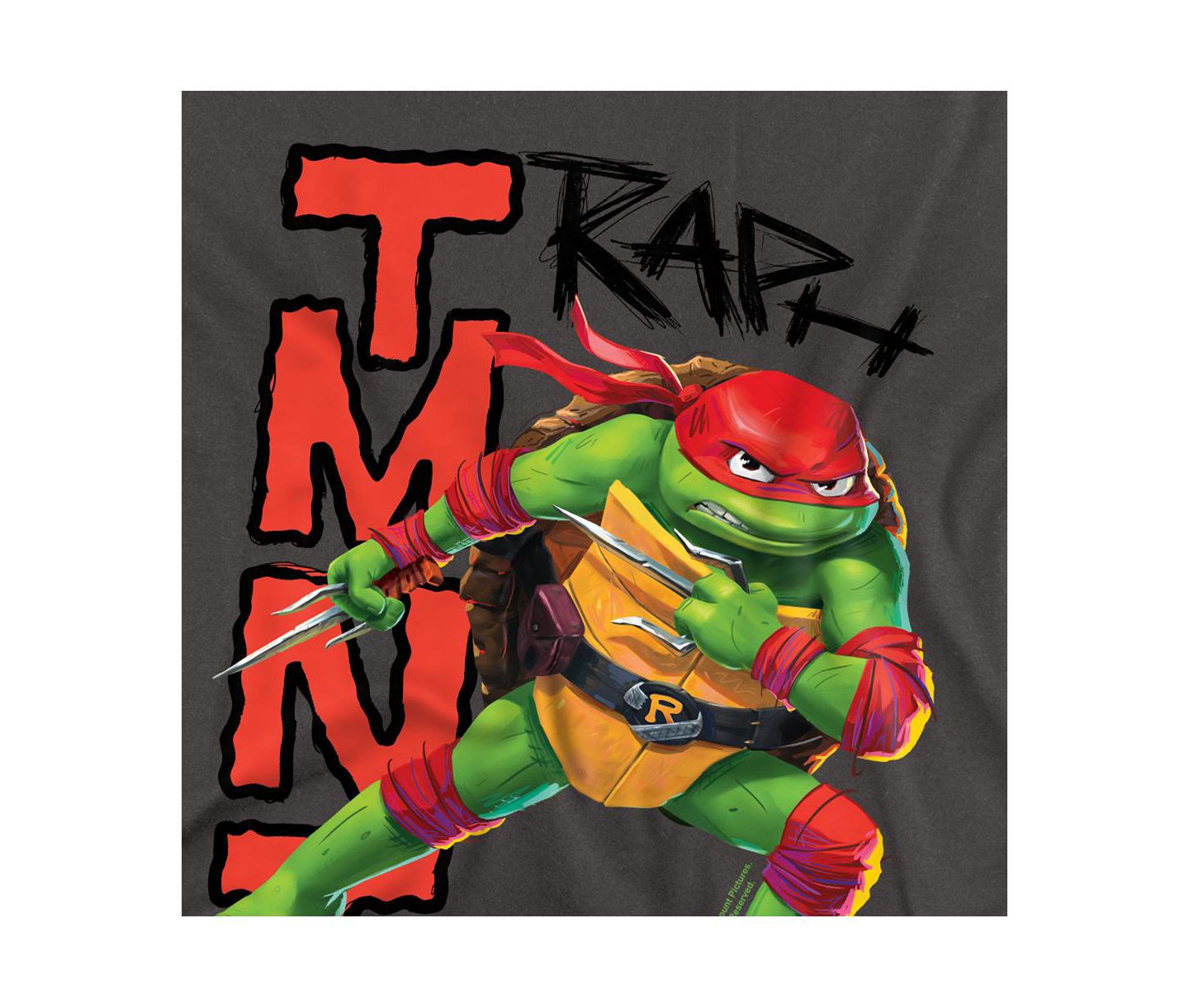 Мужская футболка Teenage Mutant Ninja Turtles Tmnt Mutant Mayhem Raph, цвет: Угольный — фото 2