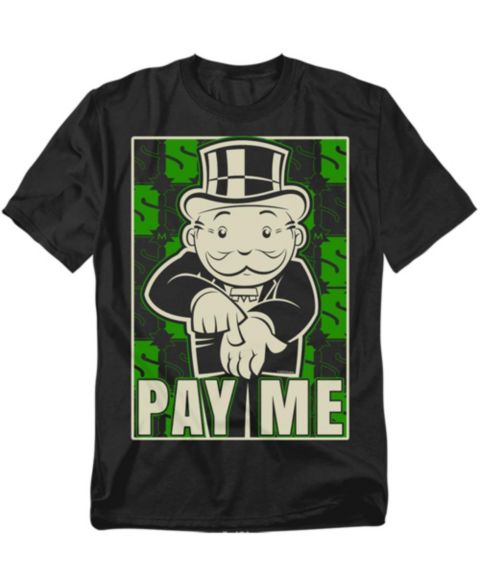 Мужская футболка MONOPOLY Pay Me, цвет: Чёрный