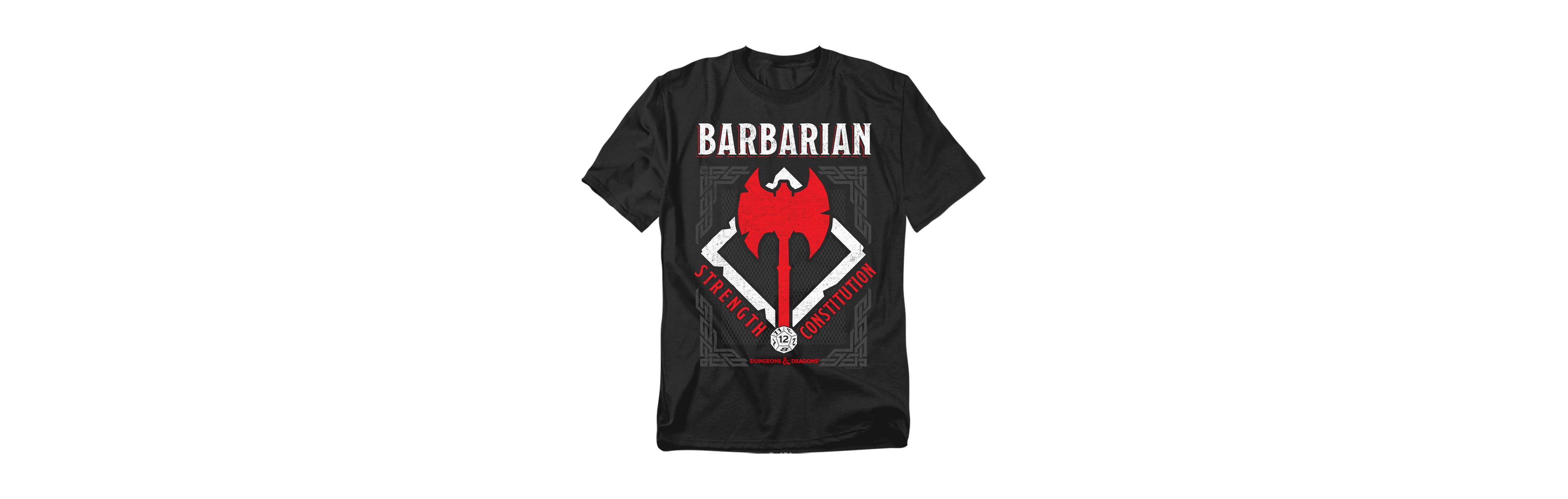 Logovision Men's Dungeons Dragons Barbarian Strength Constitution T-Shirt