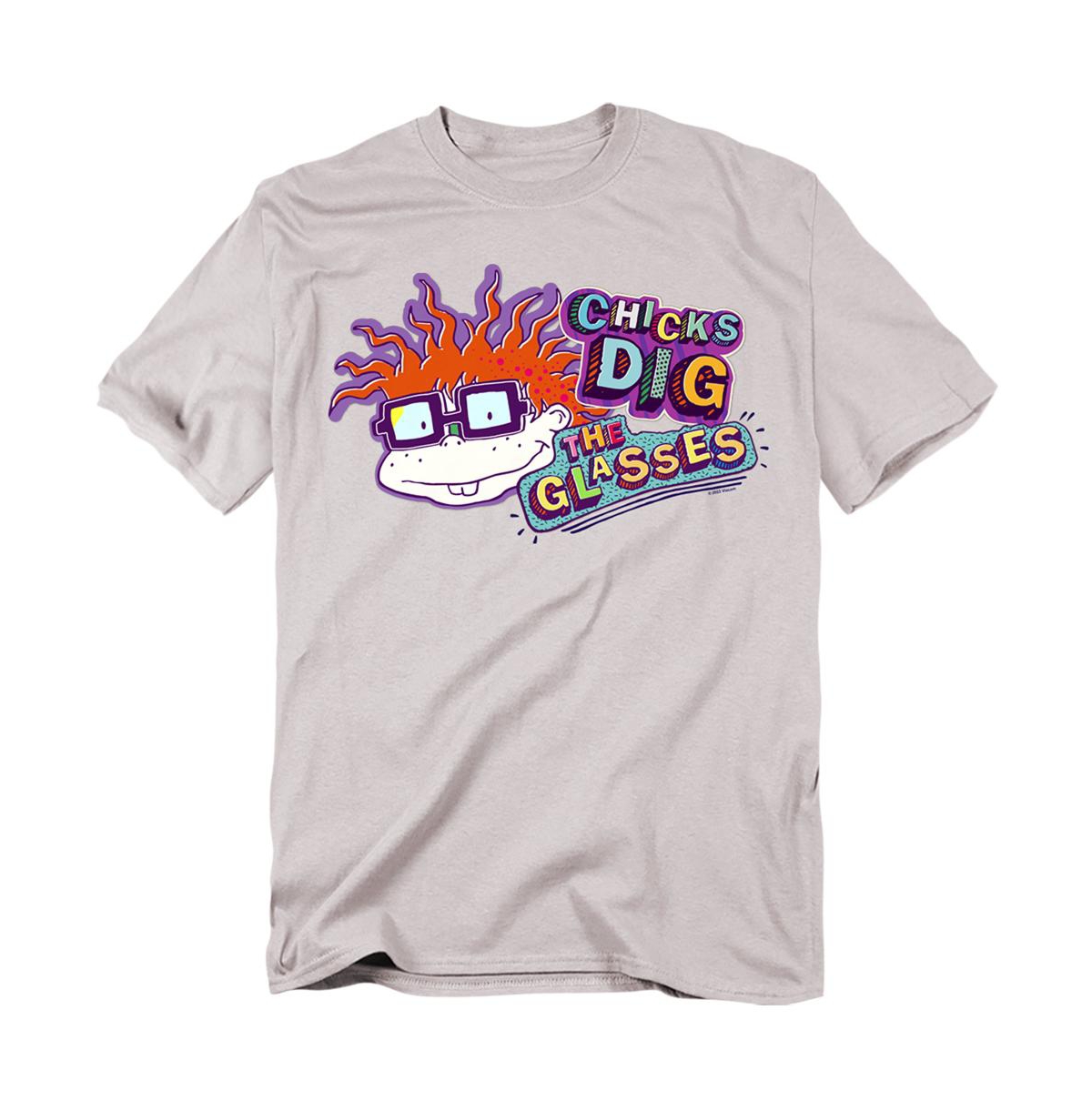 Logovision Men's Rugrats Chicks Dig The Glasses Badge T-Shirt