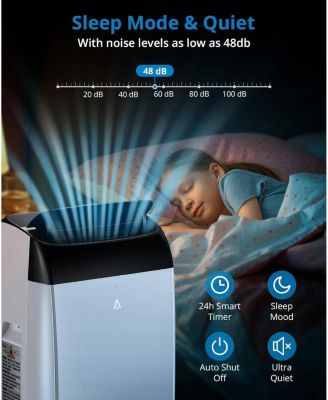 14,000 BTU Portable AC - 3-in-1 Cooling Unit, Remote Control, Quiet Operation, Sleep Mode, 24-Hour Timer, Includes Window Kit, Cools 750 Sq. Ft