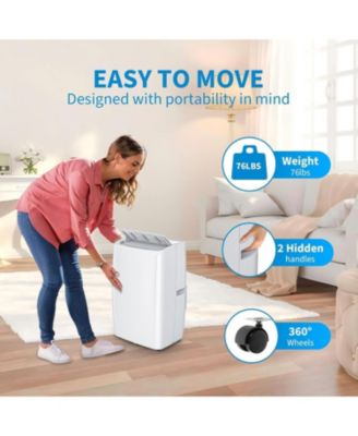 14,000 BTU Portable Air Conditioner - Efficient Cooling, Window Kit & Remote Included, White, Cools up to 750 Sq. Ft