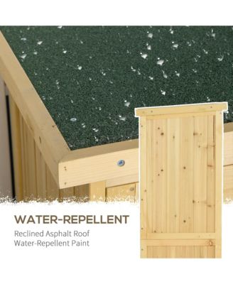 5&#39; x 3&#39; Wooden Garden Storage Shed with Asphalt Roof, Natural