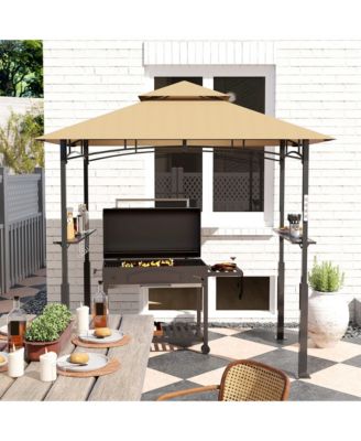 8' x 5' Grill Gazebo, 2-Tier Outdoor BBQ Gazebo,