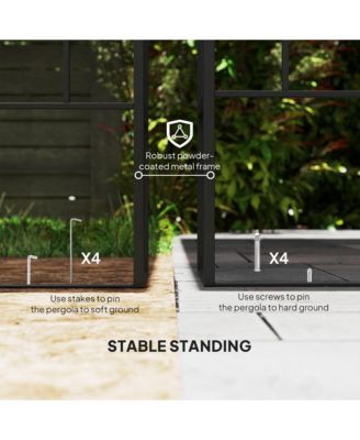 10' x 10' Outdoor Pergola Canopy, Metal Patio Canopy,