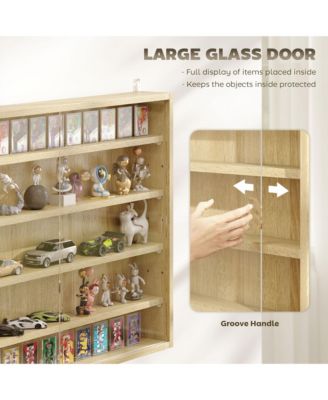 5-Tier Display Cabinet with 4 Adjustable Shelves, and