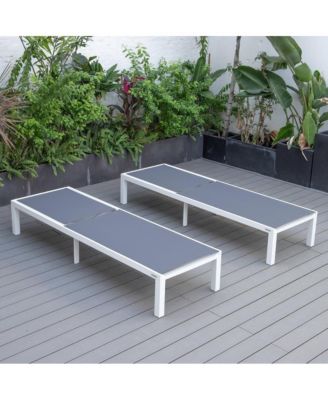 Marlin Patio Chaise Lounge Chair With White Aluminum Frame, Set of 2