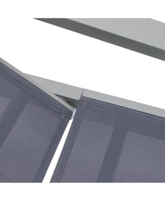 Marlin Patio Chaise Lounge Chair With Armrests in Grey Aluminum Frame, Set of 2