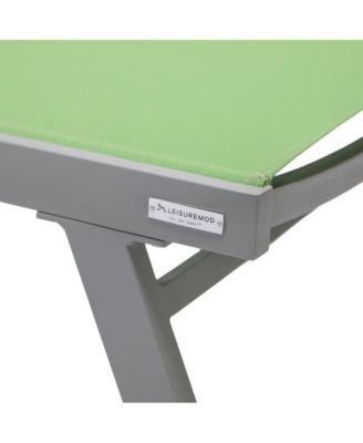 Marlin Patio Chaise Lounge Chair With Armrests in Grey Aluminum Frame, Set of 2