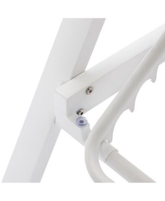 Lounge Chair With Armrests in White Aluminum Frame, Set of 2