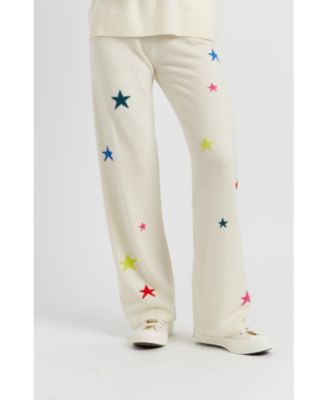 Women's Wool Cashmere Star Wide-Leg Track Pants