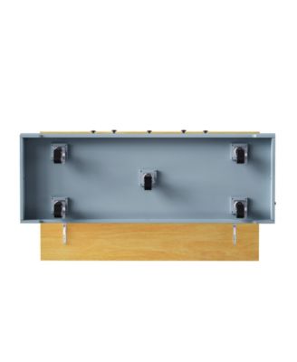 CASAINC 50" 3 Pc. Set Rubber Wood, Bamboo Drop Leaf, Power Outlet, Drawers, Racks, Bar Stools Kitchen Island