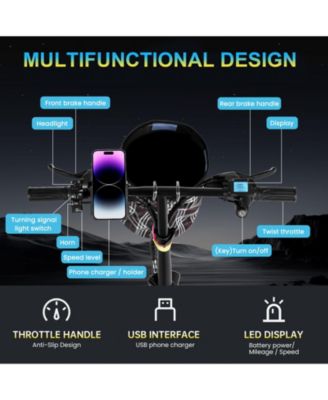 Foldable 500W Electric Bike, LED Display, Shock Absorption, Anti-Theft Alarm