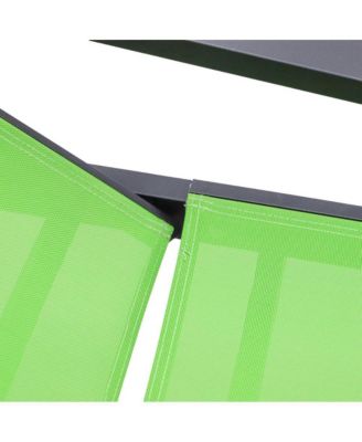 Marlin Patio Chaise Lounge Chair With Armrests in Black Aluminum Frame