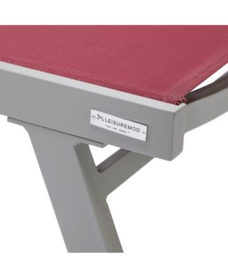 Marlin Patio Chaise Lounge Chair With Armrests in Grey Aluminum Frame