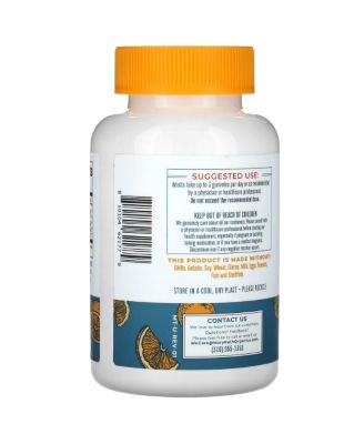 Organic Vitamin C Gummies  Orange  -  60 Gummies (45 mg per Gummy)