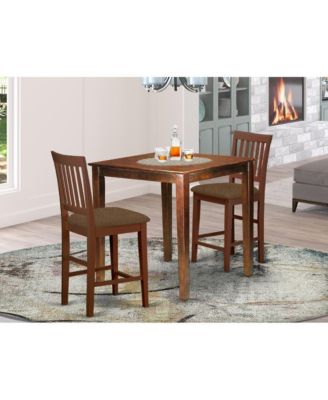 3 Pc Counter height Table-Square gathering Table and 2 Stools