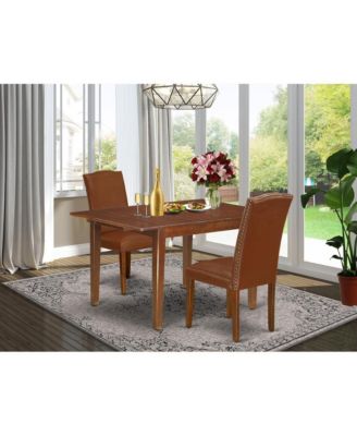 3 Pc. Mahogany Wood Butterfly Leaf Rectangular Dining Room Set