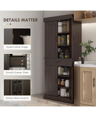 71" Tall Kitchen Pantry Storage Cabinet Server Food Organizer,