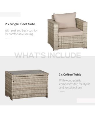 3 Piece Patio Furniture, Balcony Table & Chairs, Cushions,