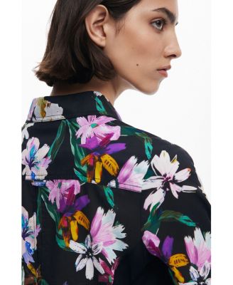 Women's Combined silhouette floral shirt