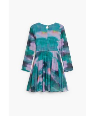 Girls Girls's Watercolor tulle long-sleeve dress