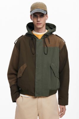 Men's Hooded jacket with patches